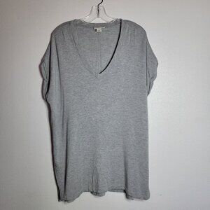 Loft Lounge SOFT Gray Tunic Top Size XL Relaxed Fit Side‎ Slits Short Sleeve
